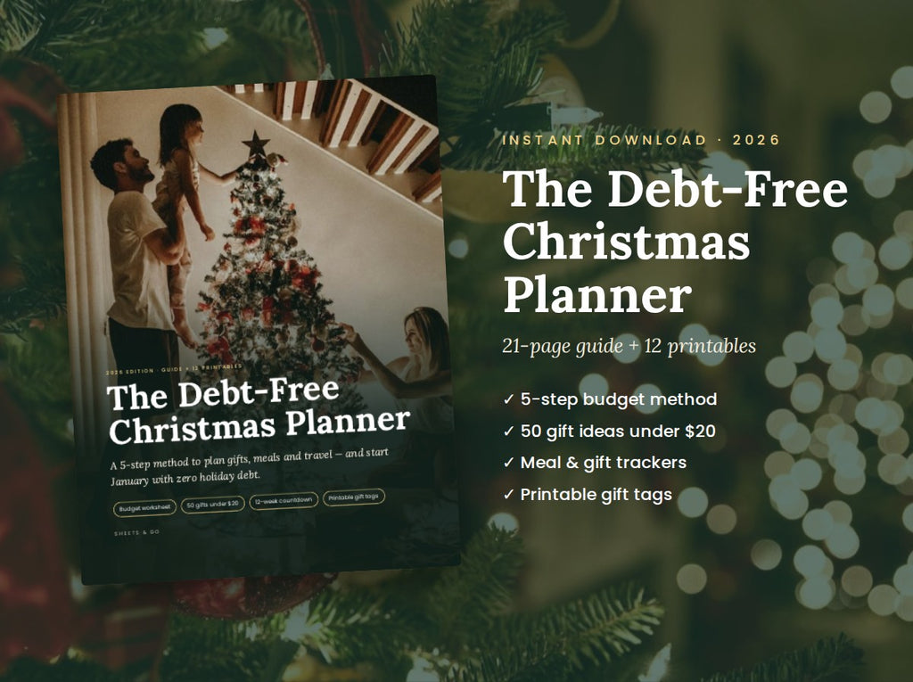 The Debt-Free Christmas Planner — 21-Page Holiday Budget Guide + 12 Printables