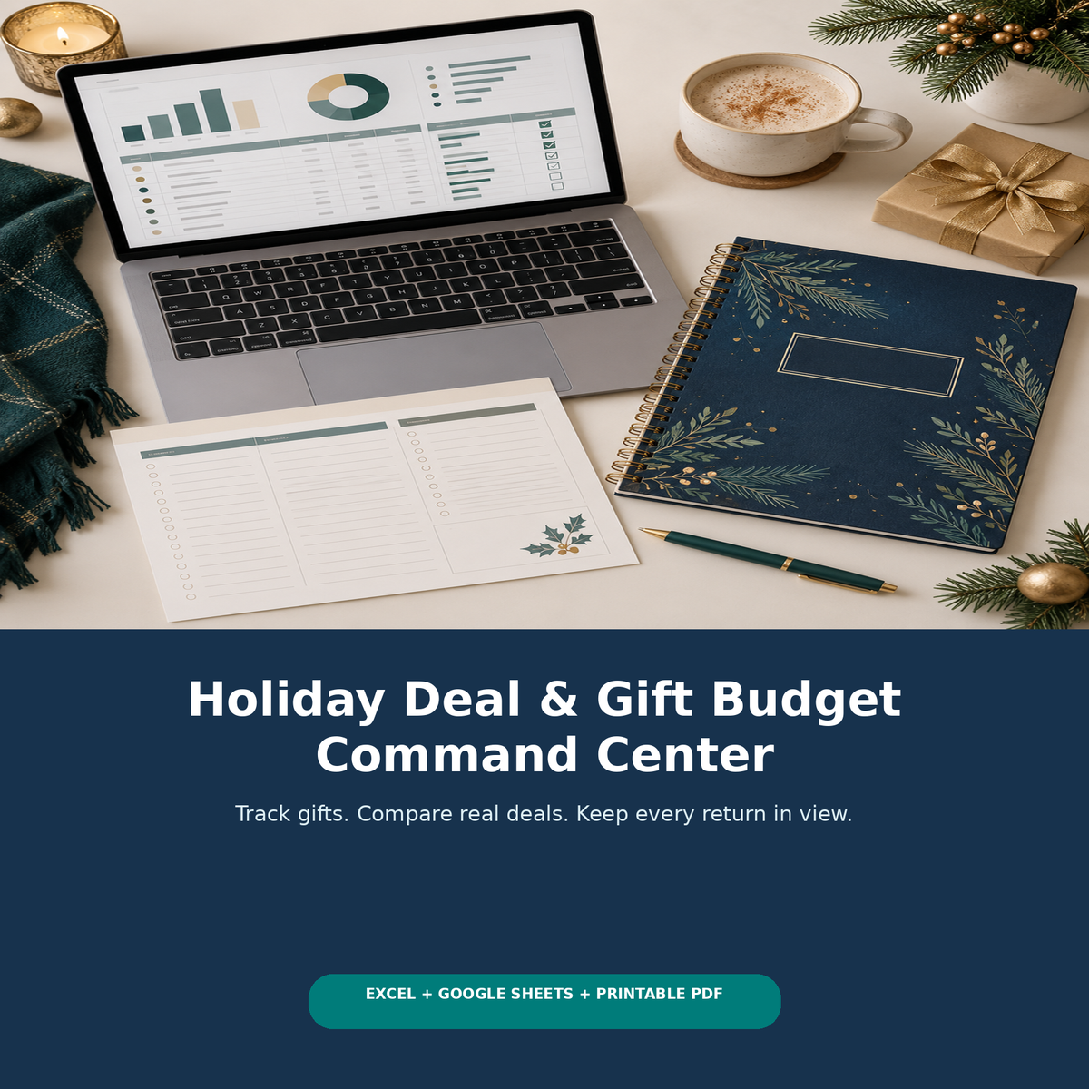Holiday Deal and Gift Budget Command Center digital planning bundle cover