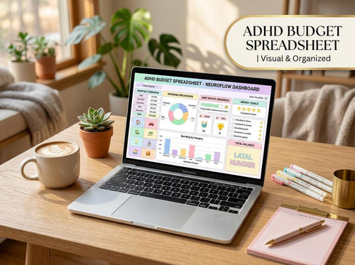 ADHD Budget Spreadsheet — Pastel Retro
