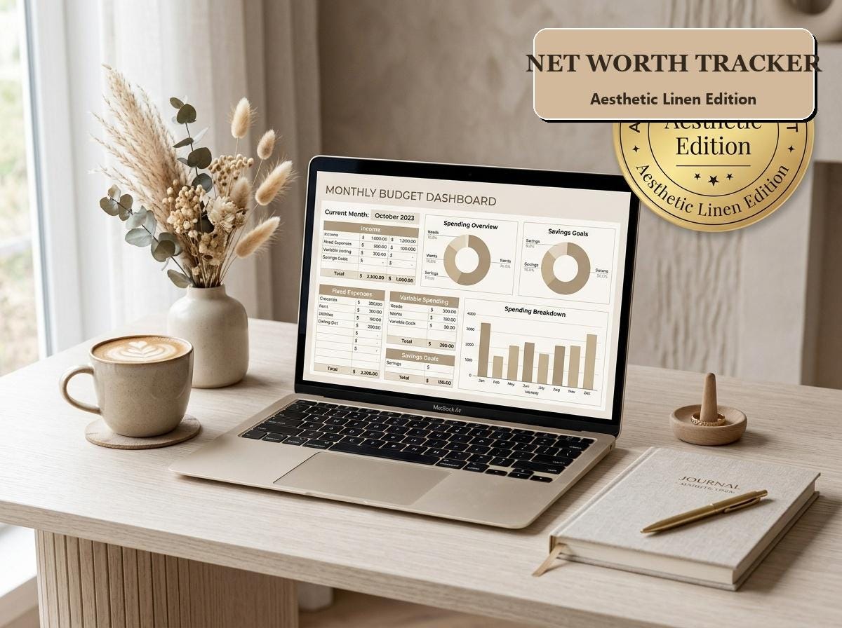 Net Worth Tracker & Wealth Dashboard — Pastel Retro – preview 2