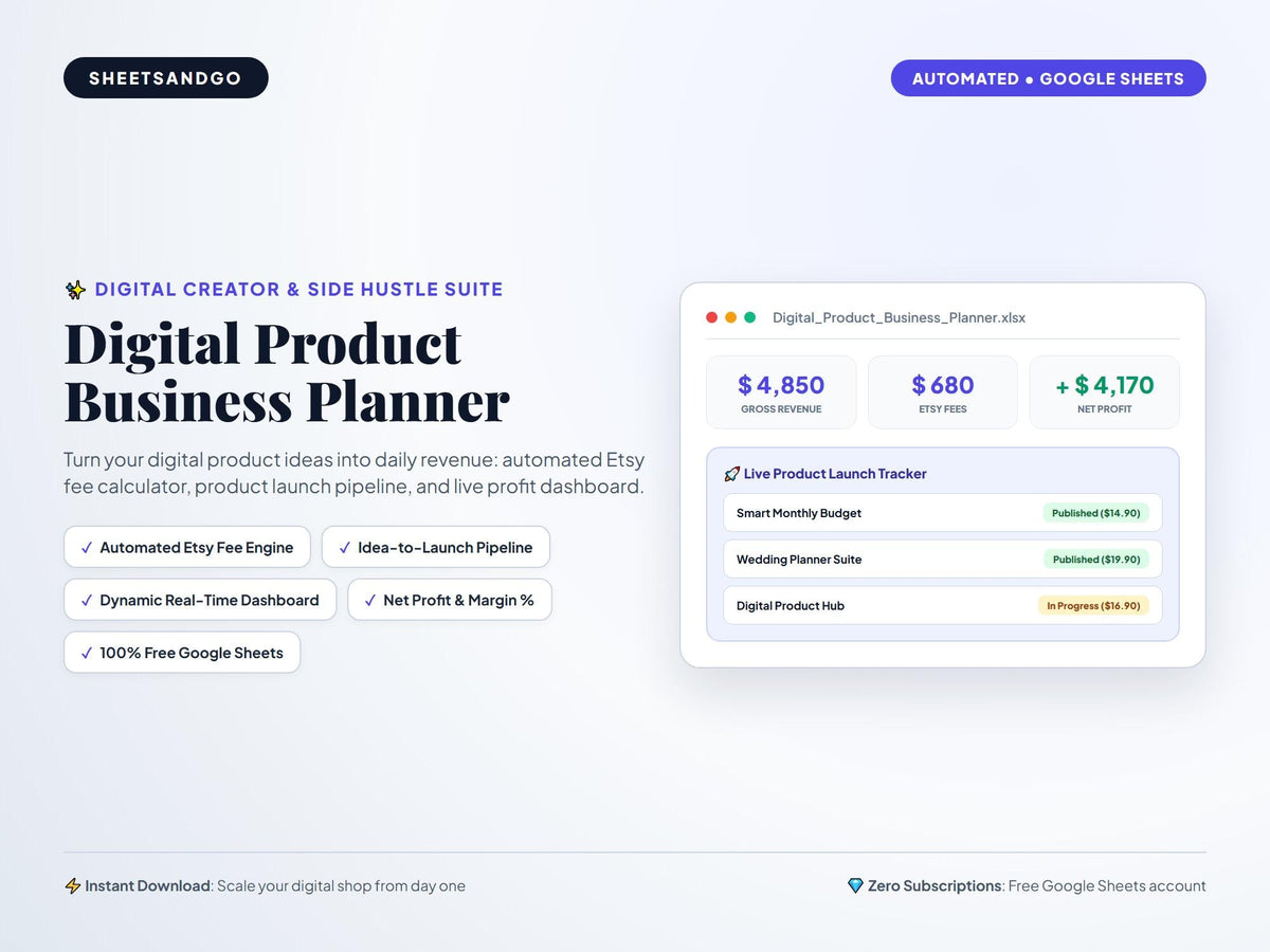 Digital Product Business Planner & Profit Tracker – preview 2