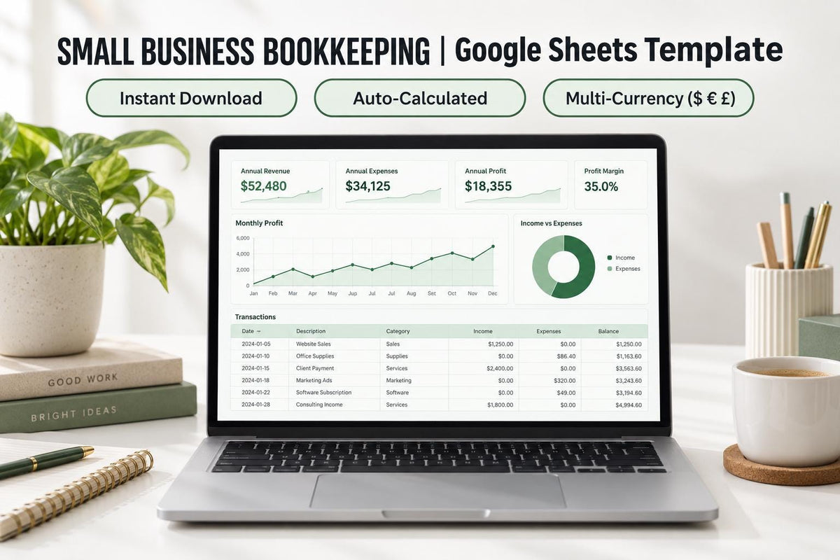 Small Business Bookkeeping Spreadsheet – preview 2