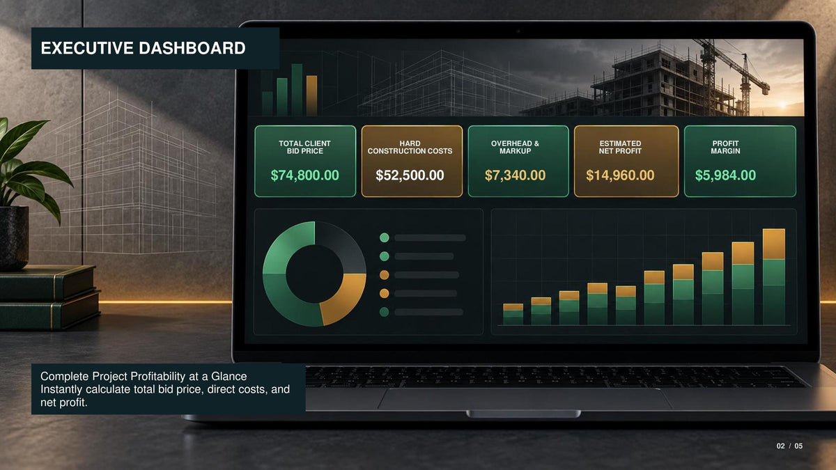 Construction Estimating Spreadsheet for Contractors – preview 2
