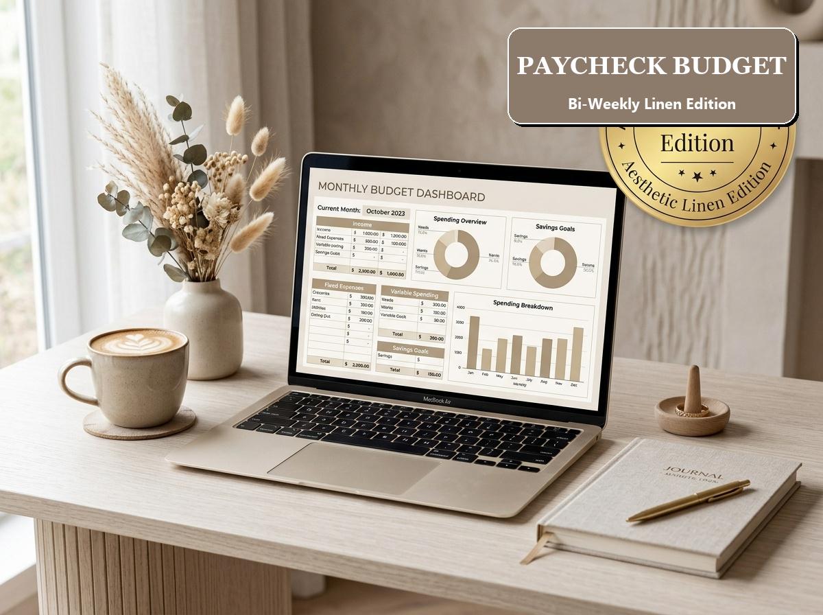 Bi-Weekly Paycheck Budget Spreadsheet — Sage Boho – preview 3