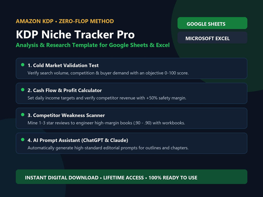 KDP Niche Research Tracker for Amazon Self Publishing